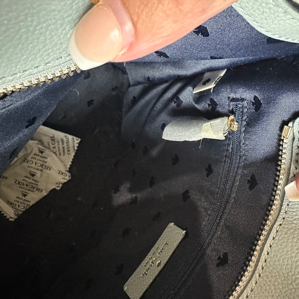 New! Kate Spade Rowe Medium Top Zip Satchel Pebble Leather‎ in Avalon Mist - Picture 6 of 10